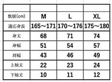 フルーツ　Tシャツサイズ表