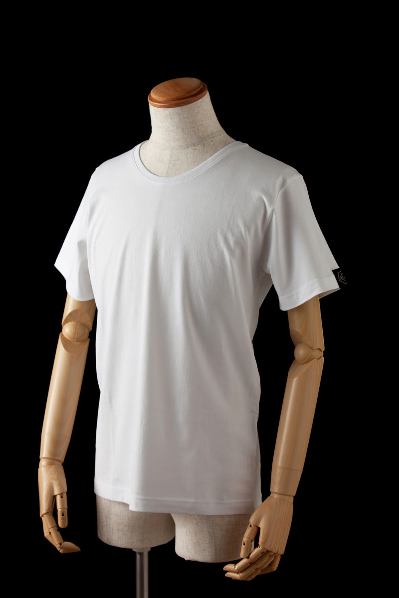 日本製無地Tシャツ厚手半袖モックネック6オンス40番双糸